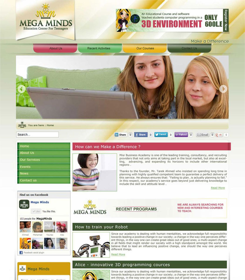 Mega Minds Website Design