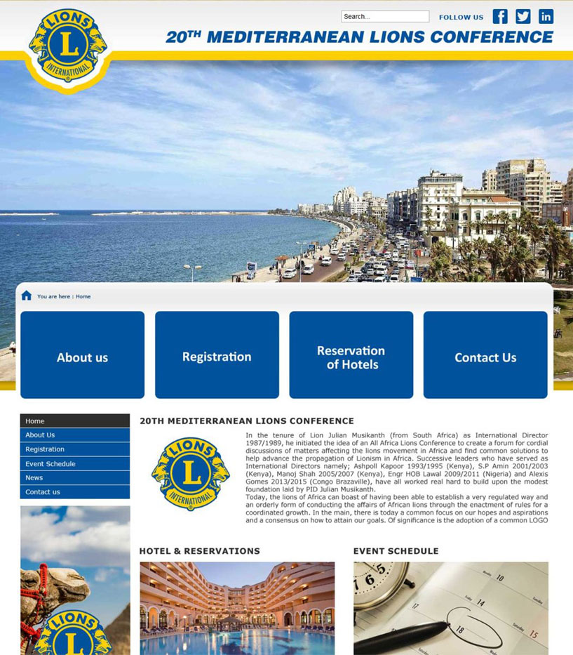 Lions Intrnational Website Design