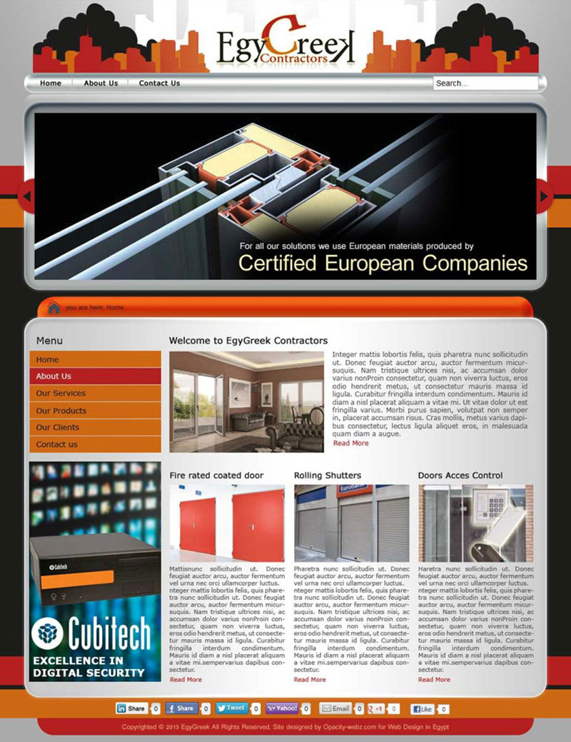 EgyGreek Contractors Website Design